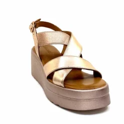 Féminin|Plateformes<Inuovo Sandales Compensées 99012 Cuir Metal Rose