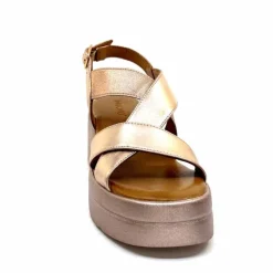 Féminin|Plateformes<Inuovo Sandales Compensées 99012 Cuir Metal Rose