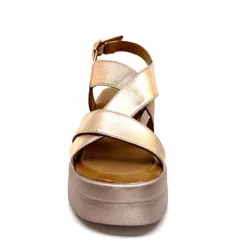 Féminin|Plateformes<Inuovo Sandales Compensées 99012 Cuir Metal Rose