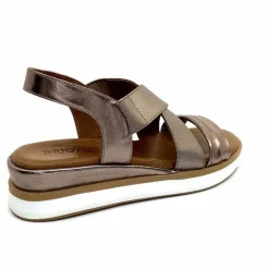 Vacances|Compensées & Plateformes<Inuovo Sandales Compensées 113015 Cuir Métal Ash Taupe