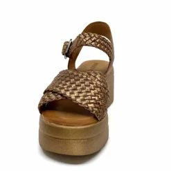 Vacances|Compensées & Plateformes<Inuovo Sandales Compensées 99001 Cuir Bronze