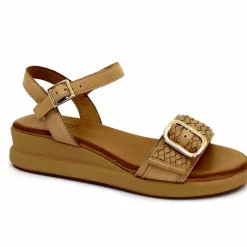 Vacances|Compensées & Plateformes<Inuovo Sandales Compensées 95013 Cuir Scissors Camel