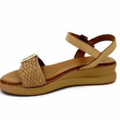 Vacances|Compensées & Plateformes<Inuovo Sandales Compensées 95013 Cuir Scissors Camel