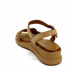 Vacances|Compensées & Plateformes<Inuovo Sandales Compensées 95013 Cuir Scissors Camel