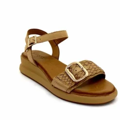 Vacances|Compensées & Plateformes<Inuovo Sandales Compensées 95013 Cuir Scissors Camel