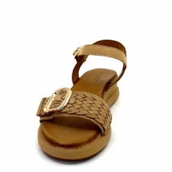 Vacances|Compensées & Plateformes<Inuovo Sandales Compensées 95013 Cuir Scissors Camel