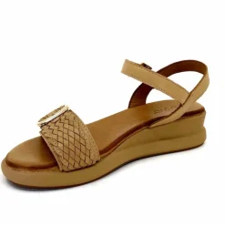 Vacances|Compensées & Plateformes<Inuovo Sandales Compensées 95013 Cuir Scissors Camel