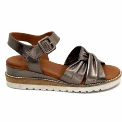 Compensées & Plateformes|Basic<384-ivoire Sandales Compensées Ivoire 1613-0092 Cuir Bronze