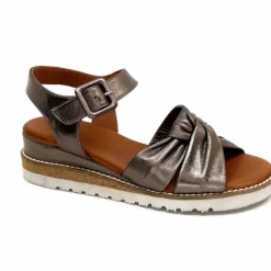 Compensées & Plateformes|Basic<384-ivoire Sandales Compensées Ivoire 1613-0092 Cuir Bronze