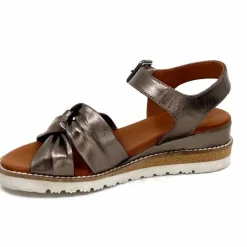 Compensées & Plateformes|Basic<384-ivoire Sandales Compensées Ivoire 1613-0092 Cuir Bronze