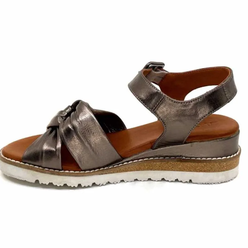 Compensées & Plateformes|Basic<384-ivoire Sandales Compensées Ivoire 1613-0092 Cuir Bronze