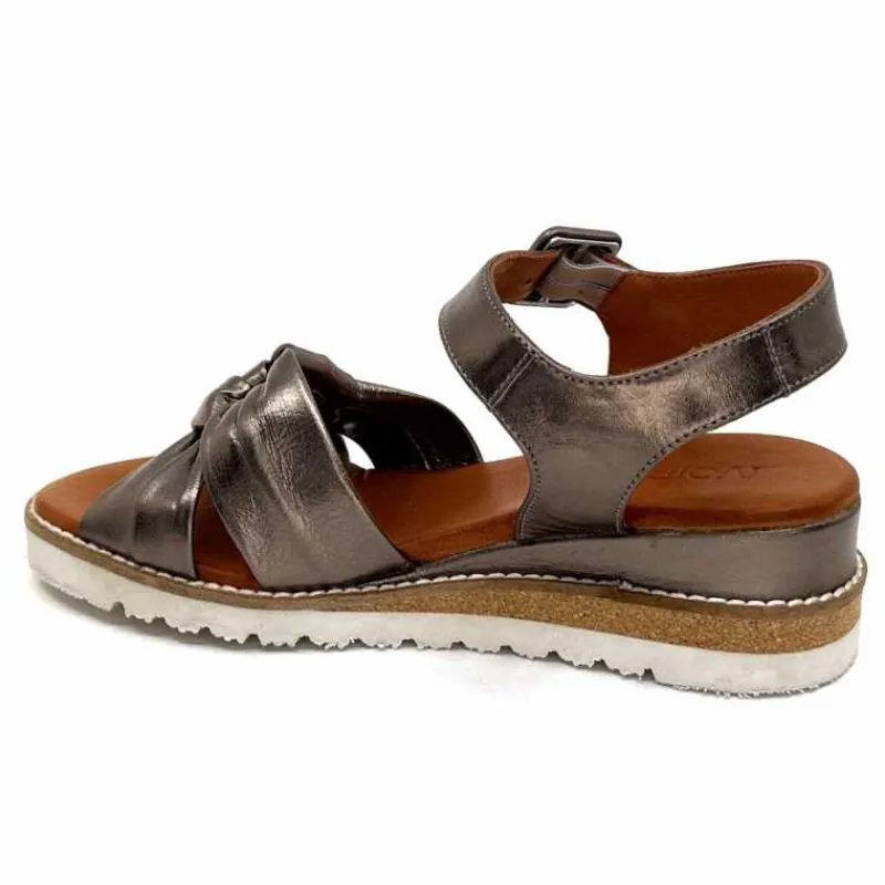 Compensées & Plateformes|Basic<384-ivoire Sandales Compensées Ivoire 1613-0092 Cuir Bronze