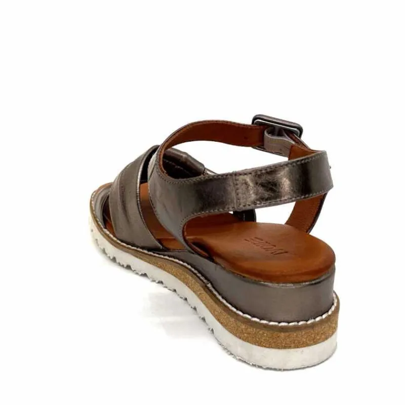 Compensées & Plateformes|Basic<384-ivoire Sandales Compensées Ivoire 1613-0092 Cuir Bronze