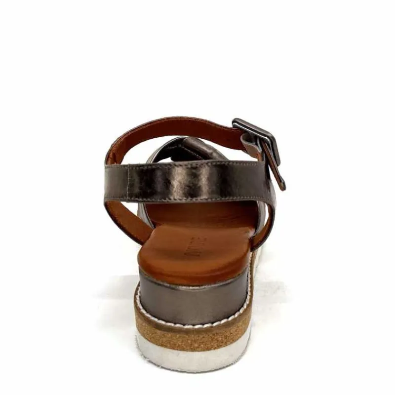 Compensées & Plateformes|Basic<384-ivoire Sandales Compensées Ivoire 1613-0092 Cuir Bronze