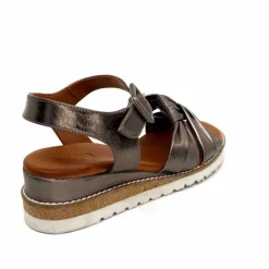 Compensées & Plateformes|Basic<384-ivoire Sandales Compensées Ivoire 1613-0092 Cuir Bronze