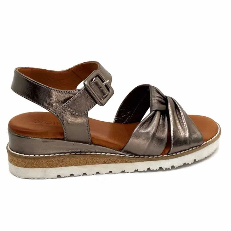 Compensées & Plateformes|Basic<384-ivoire Sandales Compensées Ivoire 1613-0092 Cuir Bronze