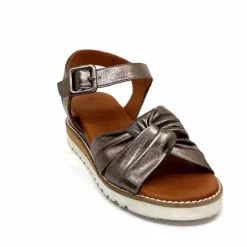 Compensées & Plateformes|Basic<384-ivoire Sandales Compensées Ivoire 1613-0092 Cuir Bronze