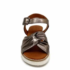 Compensées & Plateformes|Basic<384-ivoire Sandales Compensées Ivoire 1613-0092 Cuir Bronze