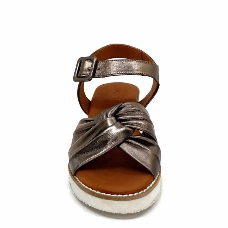 Compensées & Plateformes|Basic<384-ivoire Sandales Compensées Ivoire 1613-0092 Cuir Bronze