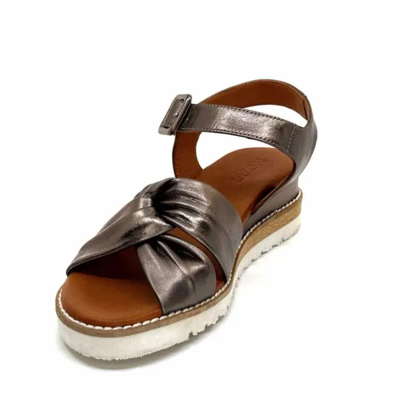 Compensées & Plateformes|Basic<384-ivoire Sandales Compensées Ivoire 1613-0092 Cuir Bronze