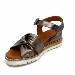 Compensées & Plateformes|Basic<384-ivoire Sandales Compensées Ivoire 1613-0092 Cuir Bronze