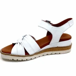 Compensées & Plateformes|Basic<384-ivoire Sandales Compensées Ivoire 1613-0092 Cuir Blanc