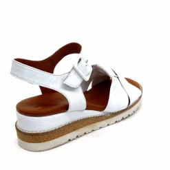 Compensées & Plateformes|Basic<384-ivoire Sandales Compensées Ivoire 1613-0092 Cuir Blanc