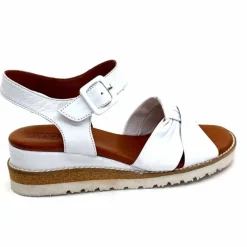 Compensées & Plateformes|Basic<384-ivoire Sandales Compensées Ivoire 1613-0092 Cuir Blanc