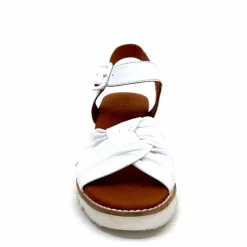 Compensées & Plateformes|Basic<384-ivoire Sandales Compensées Ivoire 1613-0092 Cuir Blanc