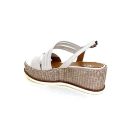 Vacances|Plateformes<Ivoire0551 Sandales Compensées Ivoire 2244 Cuir Blanc