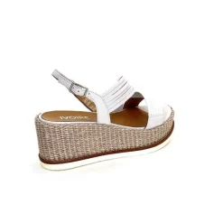 Vacances|Plateformes<Ivoire0551 Sandales Compensées Ivoire 2244 Cuir Blanc