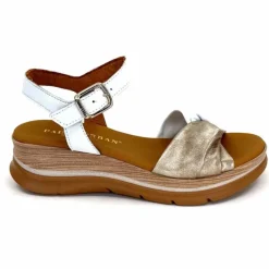 Vacances|Compensées & Plateformes<Paula Urban Sandales Compensées 24611 Cuir Platine Blanc