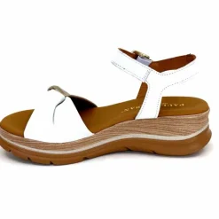 Vacances|Compensées & Plateformes<Paula Urban Sandales Compensées 24611 Cuir Platine Blanc