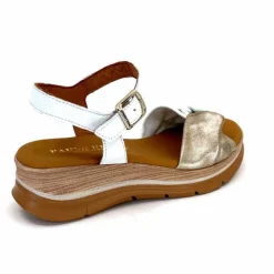 Vacances|Compensées & Plateformes<Paula Urban Sandales Compensées 24611 Cuir Platine Blanc