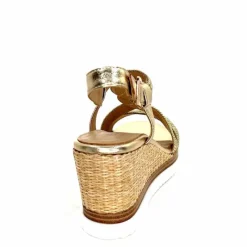 Talon|Semelles Corde<Regarde Le Ciel Sandales Compensées Madison 02 Cuir Textile Or