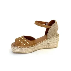 Vacances|Semelles Corde<Toni Pons Sandales Compensées Ingrid Daim Raffia Marron