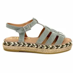 Vacances|Semelles Corde<Gaimo Sandales Livia Daim Vert