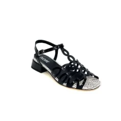 Vacances|Fantaisie<Ivoire0551 Sandales Ivoire 2218 Cuir Noir