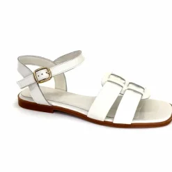 Vacances|Sandales<382-ivoire Sandales Ivoire 142 Cuir Vernis Blanc