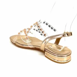 Féminin|Sandales<Ivoire0297a Sandales Ivoire 7364 Strass Or Rose