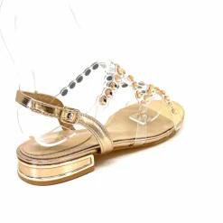 Féminin|Sandales<Ivoire0297a Sandales Ivoire 7364 Strass Or Rose