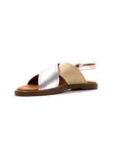 Vacances|Sandales<382-ivoire Sandales Ivoire 908d Cuir Argent et Nude