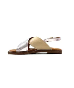 Vacances|Sandales<382-ivoire Sandales Ivoire 908d Cuir Argent et Nude