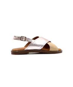 Vacances|Sandales<382-ivoire Sandales Ivoire 908d Cuir Argent et Nude