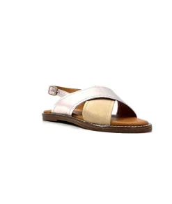 Vacances|Sandales<382-ivoire Sandales Ivoire 908d Cuir Argent et Nude