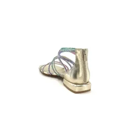 Soirée|Bijoux<s.piero Sandales Ivoire E35.008 Cuir Strass Multi Or