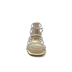 Soirée|Bijoux<s.piero Sandales Ivoire E35.008 Cuir Strass Multi Or