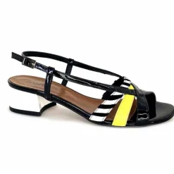 Sandales<Ivoire0352 Sandales Ivoire K234 Jenny Cuir Vernis Blanc Jaune Noir