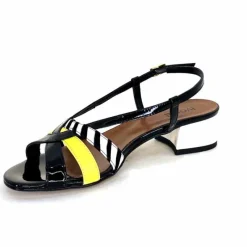 Sandales<Ivoire0352 Sandales Ivoire K234 Jenny Cuir Vernis Blanc Jaune Noir
