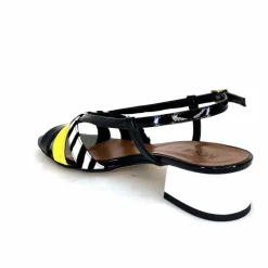 Sandales<Ivoire0352 Sandales Ivoire K234 Jenny Cuir Vernis Blanc Jaune Noir